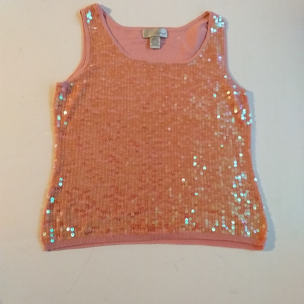Spigel 82% silk sequin tanktop Sz Medium
